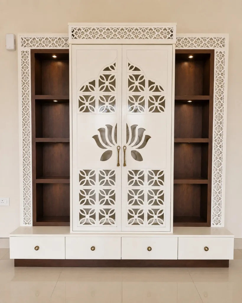 Pooja Unit with CNC Design